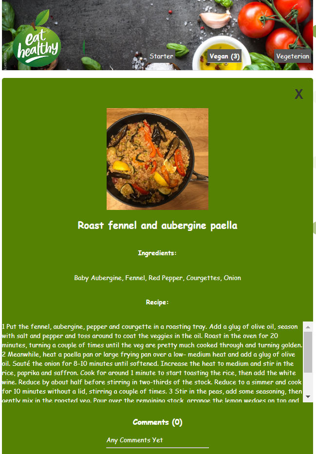 MealDB | The Eat Healthy is a web application that utilizes an external ...